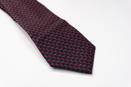 Marinella silk tie navy - silk, red