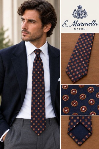 Marinella 100 silk navy - e.marinella, tie