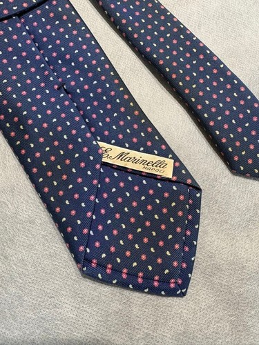 Marinella navy dot silk tie - marinella,